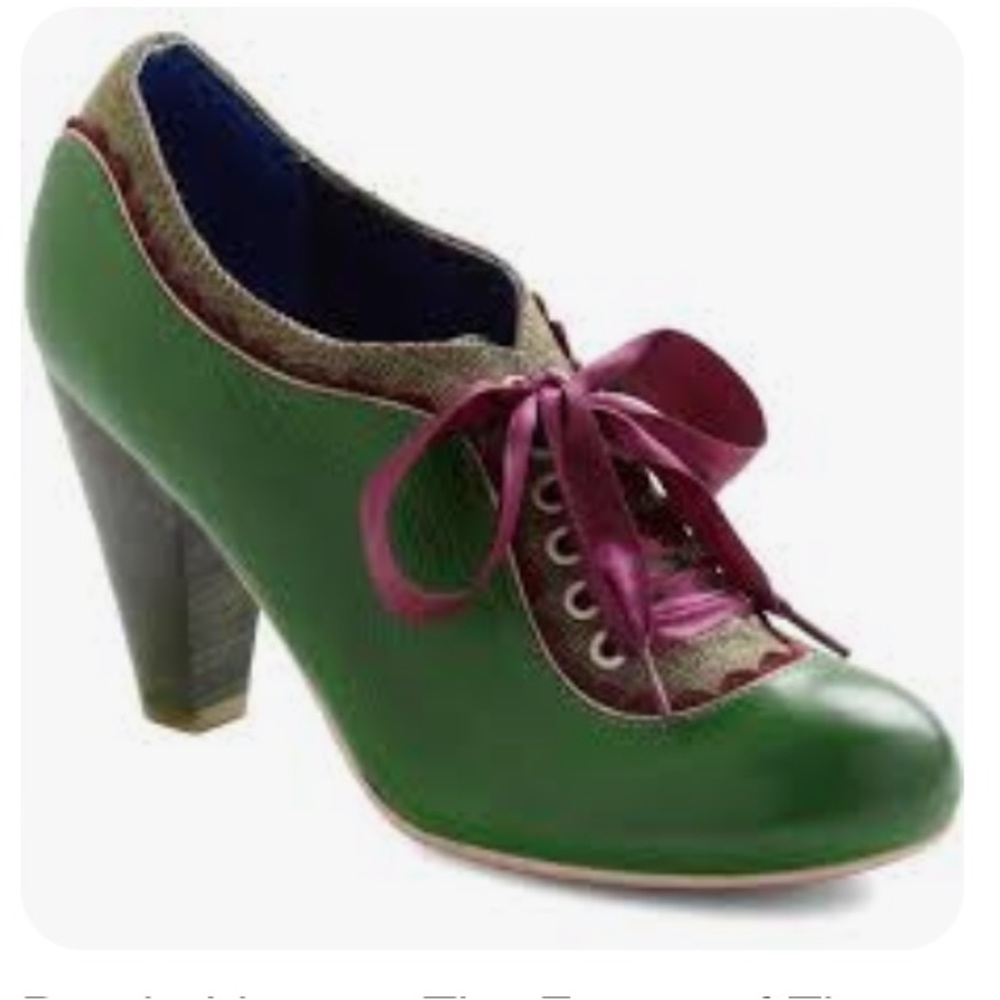 New! Poetic License Backlash Green Ribbon Oxford Shoes Sz 9